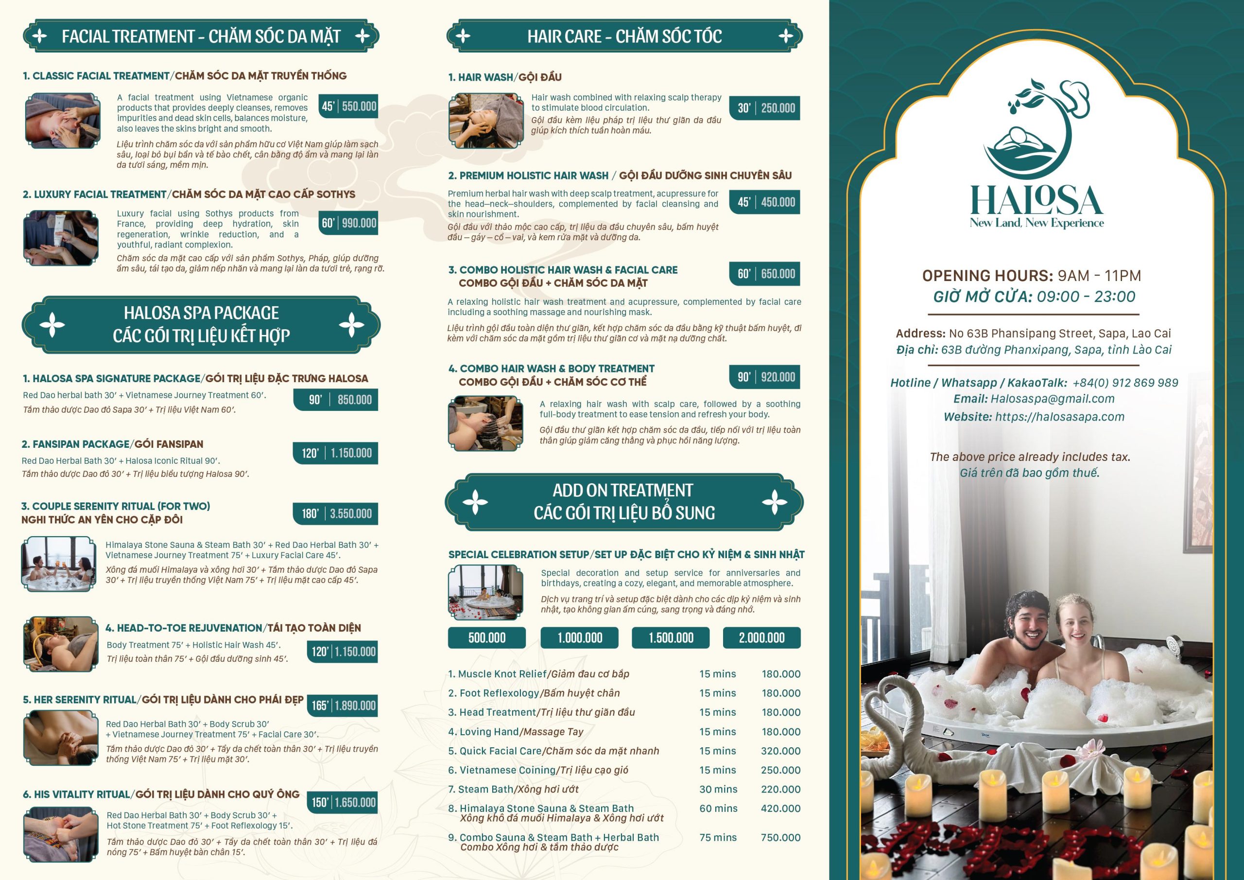 Menu mới – nâng tầm trải nghiệm, thư giãn trọn vẹn cùng Halosa Spa & Massage